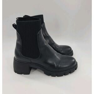 Y2K Chunky Chelsea Combat Boot Steve Madden Size 8 Black Goth Platform Military
